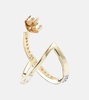 14kt Y-bar gold hoop earrings with diamonds