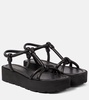 Knotted leather platform sandals