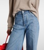 Mid-rise wide-leg jeans