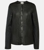 Reversible leather quilted jacket 