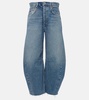 Horseshoe mid-rise wide-leg jeans