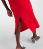 Off-shoulder crêpe midi dress