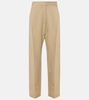 Gabrielle high-rise linen wide-leg pants