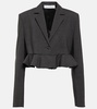 Cropped wool-blend blazer