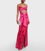 Draped corset satin gown