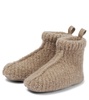 Ribbed-knit cashmere slippers