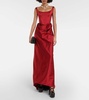 Draped satin gown