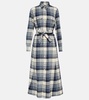 Checked cotton shirt dress