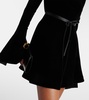 Open-back velvet minidress