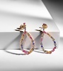 18kt rose gold drop earrings with sapphires