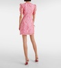 Maribella bow-detail lace minidress