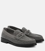 Addie leather-trimmed felt loafers