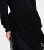 Isa fringed cashmere midi skirt