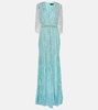 Coralia caped embellished gown