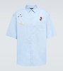 Embroidered cotton poplin shirt