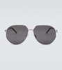 CD Link A1U Round-Frame Silver-Tone Sunglasses