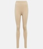 Gentle high-rise wool-blend leggings