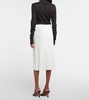 Rib-knit high-rise midi skirt