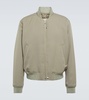 Wool gabardine bomber jacket