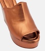 Dolcy metallic leather platform mules