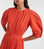 Caden puff-sleeve cotton midi dress