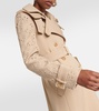 Broderie anglaise virgin wool trench coat