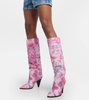 Ririo printed leather knee-high boots