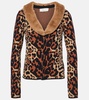 Leopard-print jacquard cardigan