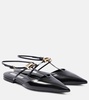 B Buckle leather slingback flats