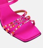 Embellished satin sandals