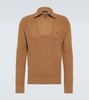 Wool and cotton half-zip sweater