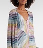 Zig Zag metallic knit cardigan