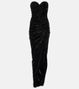 Ruched velvet gown