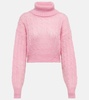 Cable-knit turtleneck mohair-blend sweater