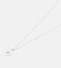 Dot 14kt gold necklace with diamond and pearl