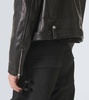 Cropped leather jacket