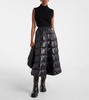 Quilted down midi skirt