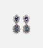 18kt white gold drop earrings with gemstones