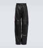 Leather biker pants