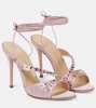 Crystal-embellished satin sandals