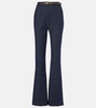 Gracie belted high-rise bootcut jeans