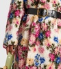 Belted floral teddy coat