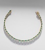 18kt gold tennis bracelet with emeralds