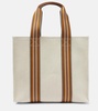 The Suitcase Stripe Medium canvas tote bag