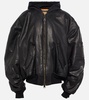 Oversized leather bomber jacket