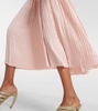 Astrid pleated satin midi dress