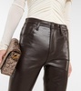 Jolene high-rise slim-fit leather-blend pants