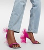 X Sergio Rossi Amazon feather-trimmed sandals