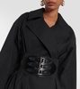 Belted cotton-blend coat