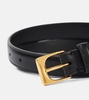 Slim leather belt